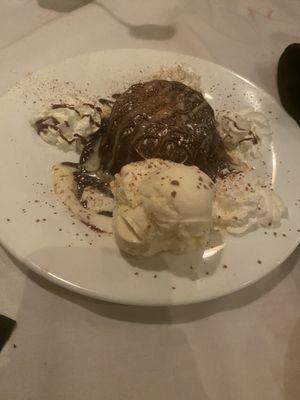 Lava cake with ice cream