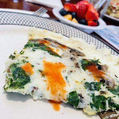 Egg White Omelette with spinach and mushrooms