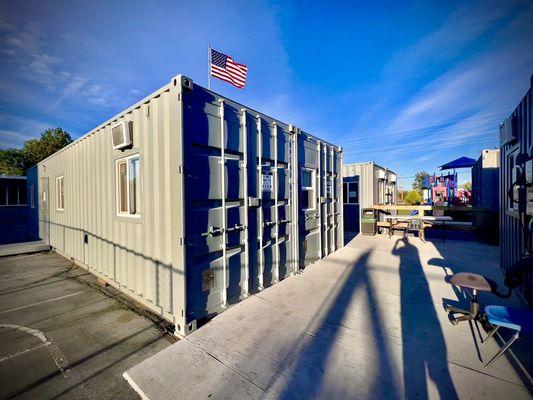 Temporary classrooms during construction