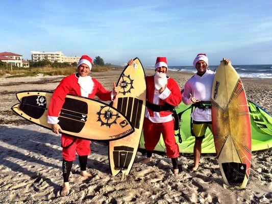 Kite Surfing Santas