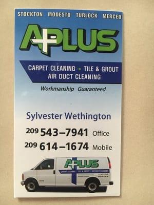 Here's my business card, call Sylvester Wethington! (209) 543-7941 number no longer in service