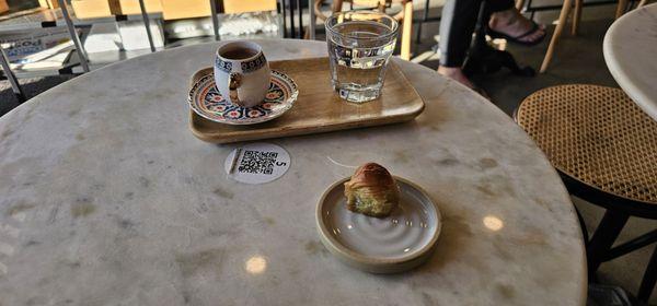 Turkish coffee and baklava before my meeting