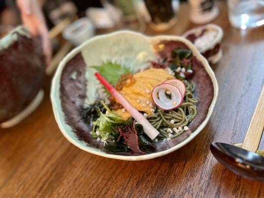 Uni tororo soba