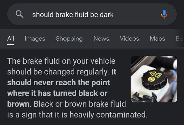 Proof my brake fluid is still WAY older than it would be if the flush I paid Mavis for in October was actually done.