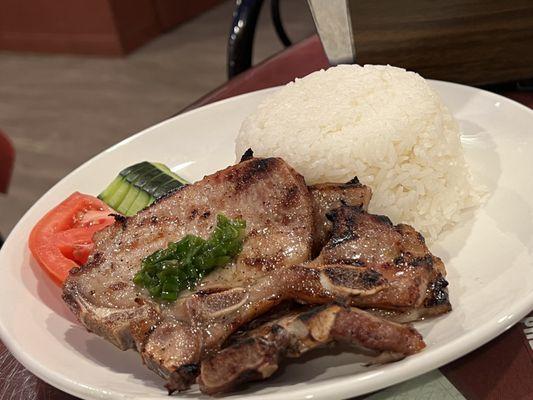 125. Grilled Pork Chop with Rice