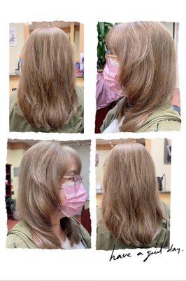 Whole hair Light ash blonde color by Maggie