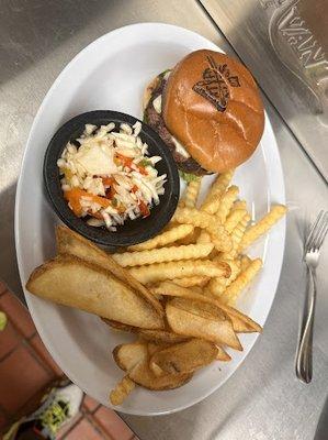 Burger and fries