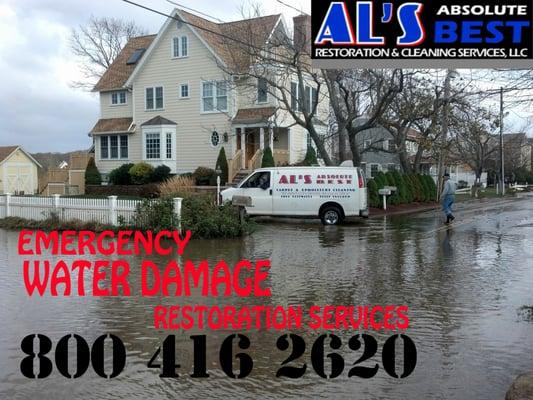 We offer a 24 HR emergency water and fire damage restoration service. For 24 HR flood cleanup service call Al's! 800 416 2620