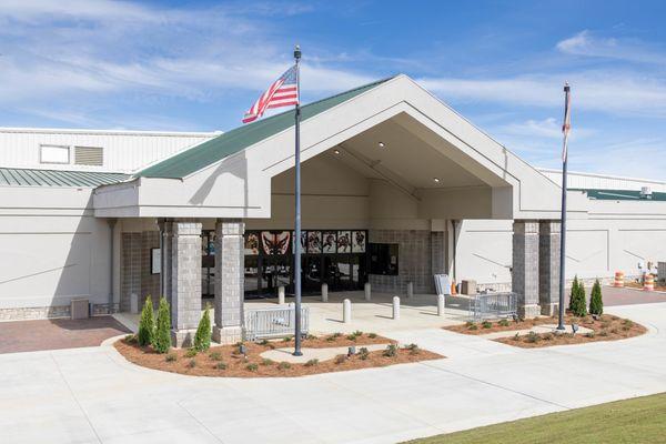 Front of the Pelham Civic Complex & Ice Arena.  Photo by Seth Allen of Seth James Photography.