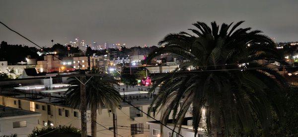 LA downtown from the patio