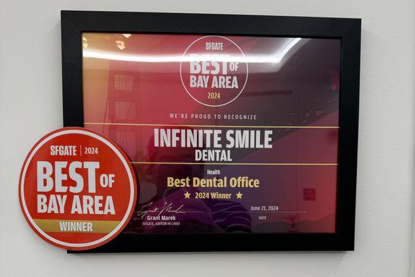 SFGATE Best Dental Office 2024 - Infinite Smile Dental. General & Cosmetic Dentistry. Serving the Tri-Valley Area.