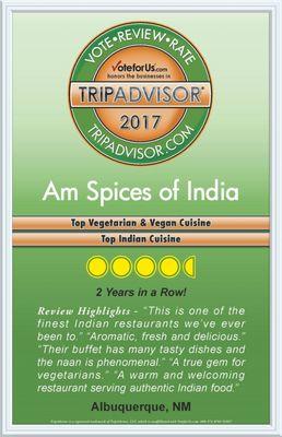 We are Top Rated Indian; Vegan & Vegetarian Restaurants, thank you for your loving & loyal support 3