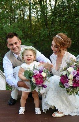 Bridal bouquet, bridesmaid's bouquet, and flower crown!