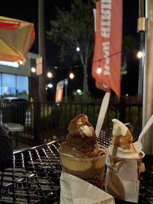 Smores and pumpkin pie gelatis