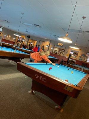 Pool hall.