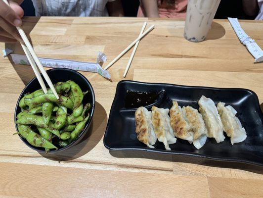 Edamame and Gyoza