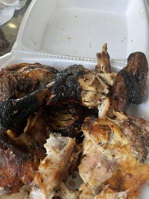 Burn chicken , they also don't tell you that the special is only for ToGo , terrible service experience,