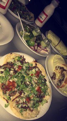 Beef tacos and tortas