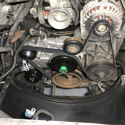 Almost there Chevy 5.3L V8 water pump leak because previous bad fix, and new A/C system installation