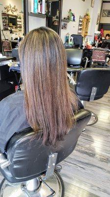 Balayage highlights. (No hair cut.)