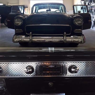 The '55 Chevy with new Custom Auto Sounds retro stereo