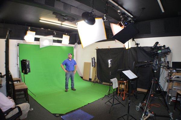 The 12 X 18 ft. green-screen at the RanDesign Studios.