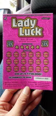 $5 Lady Luck Scratcher