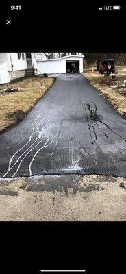 New asphalt driveway installed