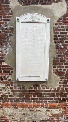 Memorial inside the church