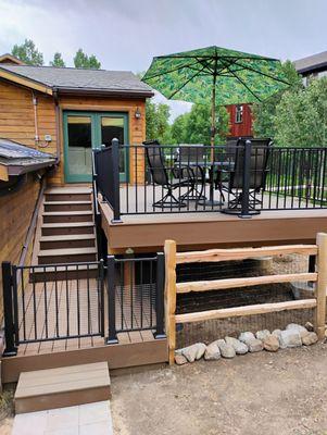 We rebuilt this Silverthorne patio home outdoor space to provide exquisite views of the area.