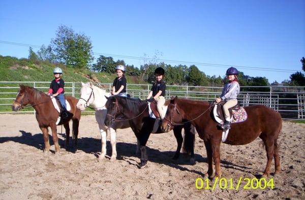 Eager beginners on Peck Farm ponies.