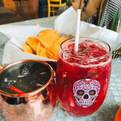 Mexican Mule and Blackberry Burban Smash