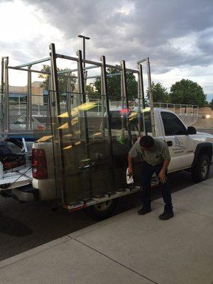 Arturo getting things ready to remove unit .