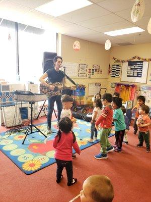 The children and teachers really loved Mr. Ray's musical performance!