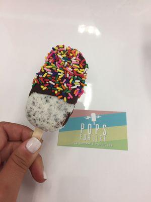 Hands down the best combination! Oreo dipped in dark chocolate with rainbow sprinkles