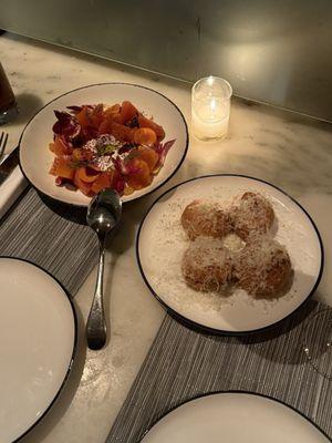 Beet salad ,  Gourgeres