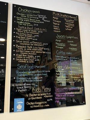 menu board