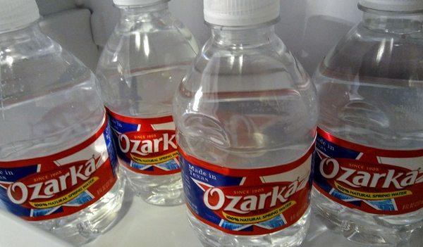 Ozarka water handy convenient bottles, made in TX by Nestle