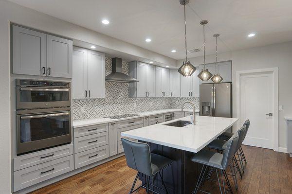 Kitchen remodel with pendant lighting working with Alair Homes