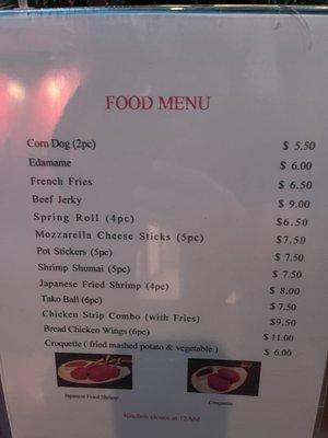 food menu