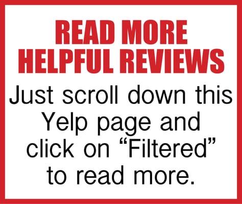 Yelp filters out some messages even though they can be helpful. Please take a look!