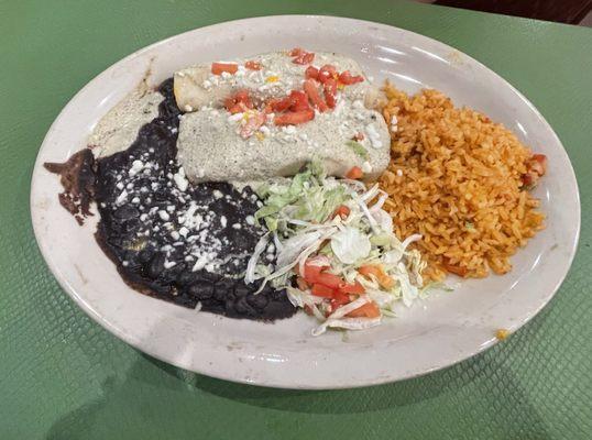 6-2024 Veggie & Avocado Enchilada Plate