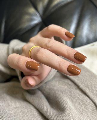 Warm brown nails for a chic, autumnal look!