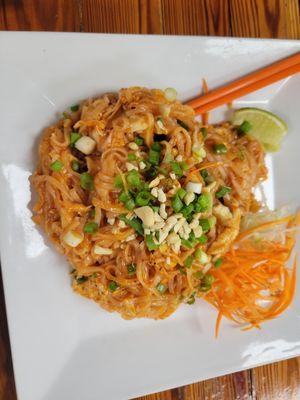 They call this Pad Thai, but it's not.  Sticky, overcooked VERY sweet noodles and not much chicken to be seen