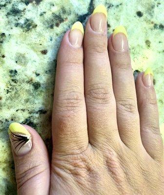 French tip dip nails with extensions. Nail art design