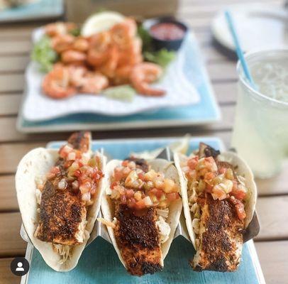 Mahi tacos and shrimp