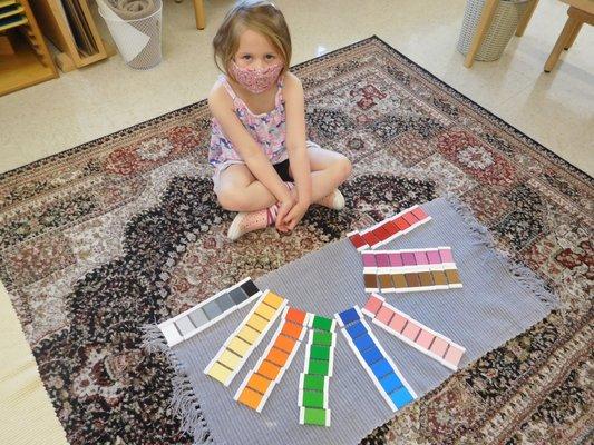 Children's House classroom, Color Box 3 (part of Sensorial)