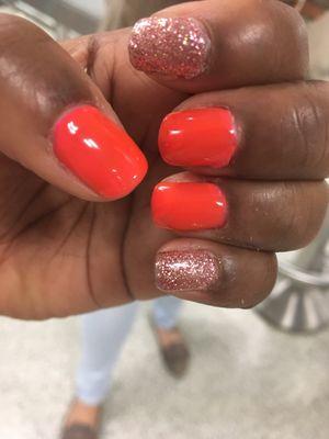 I just got my nails done on 10/27/17 hands/feet. By  7pm 10/27/17 every single orange colored gel had multiple air pockets.Cheap gel +$$ smh