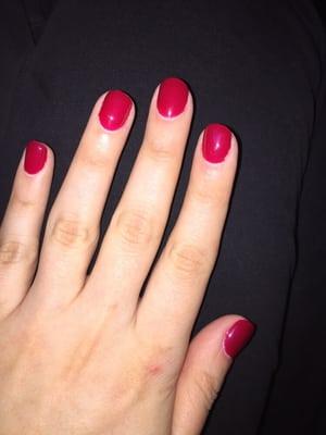 I love my red gel nails!