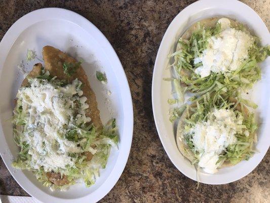 Empanadas (L), Pupusa (R)